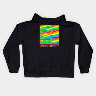 rainbow crocodile Kids Hoodie